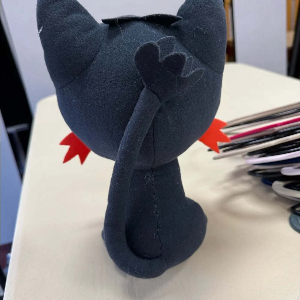 Black and Red Cat Plush Toy